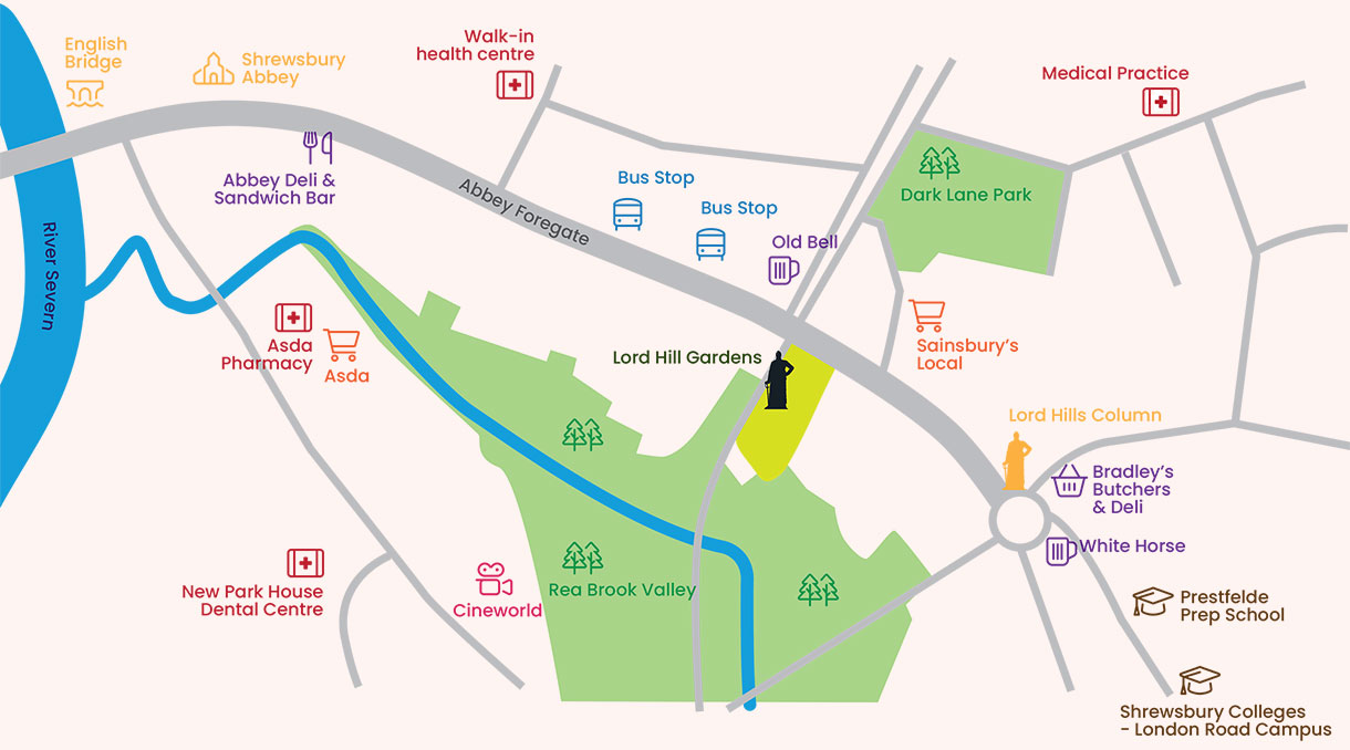 Lord Hill Gardens local map