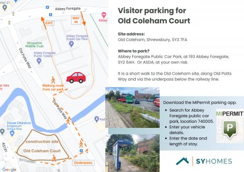 Old Coleham Court parking map